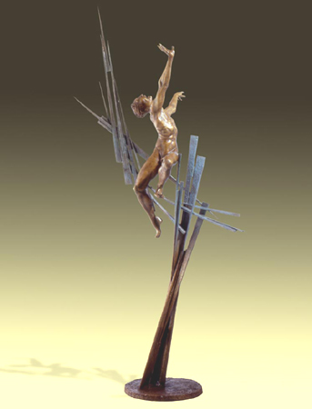 Chaos - Bronze sculpture by Barry Johnston
