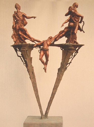 Joseph Sold into Egypt - Bronze sculpture by Barry Johnston