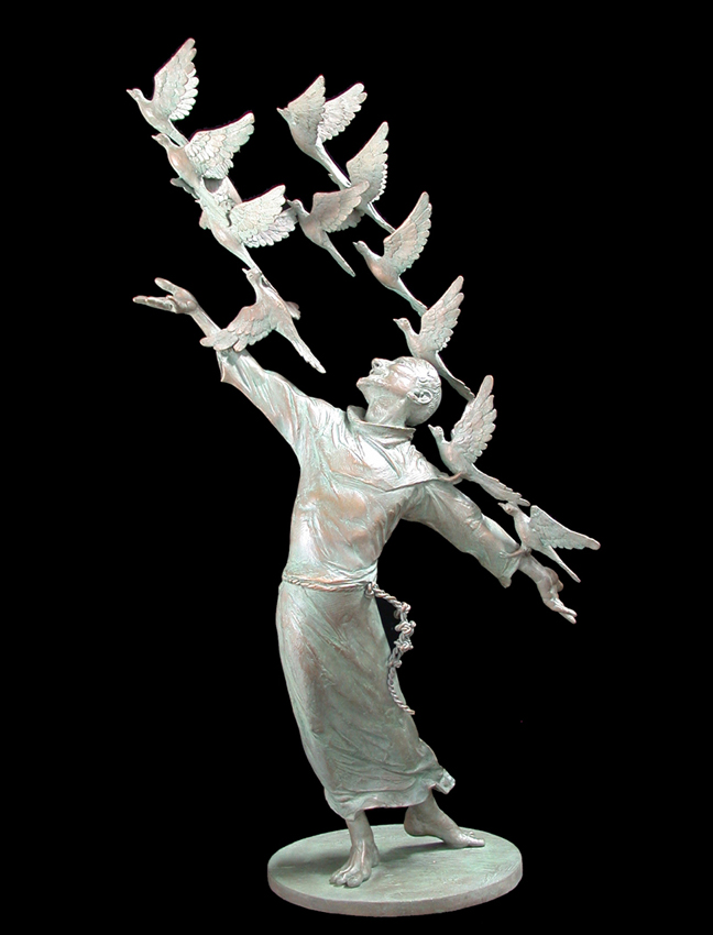 St. Francis - Bronze sculpture by Barry Johnston